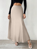 Tall Satin Mermaid-Style Maxi Skirt shein