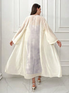 Modely Tie Dye Cowl Neck Cami Dress & Solid Drop Shoulder Coat Sets shein