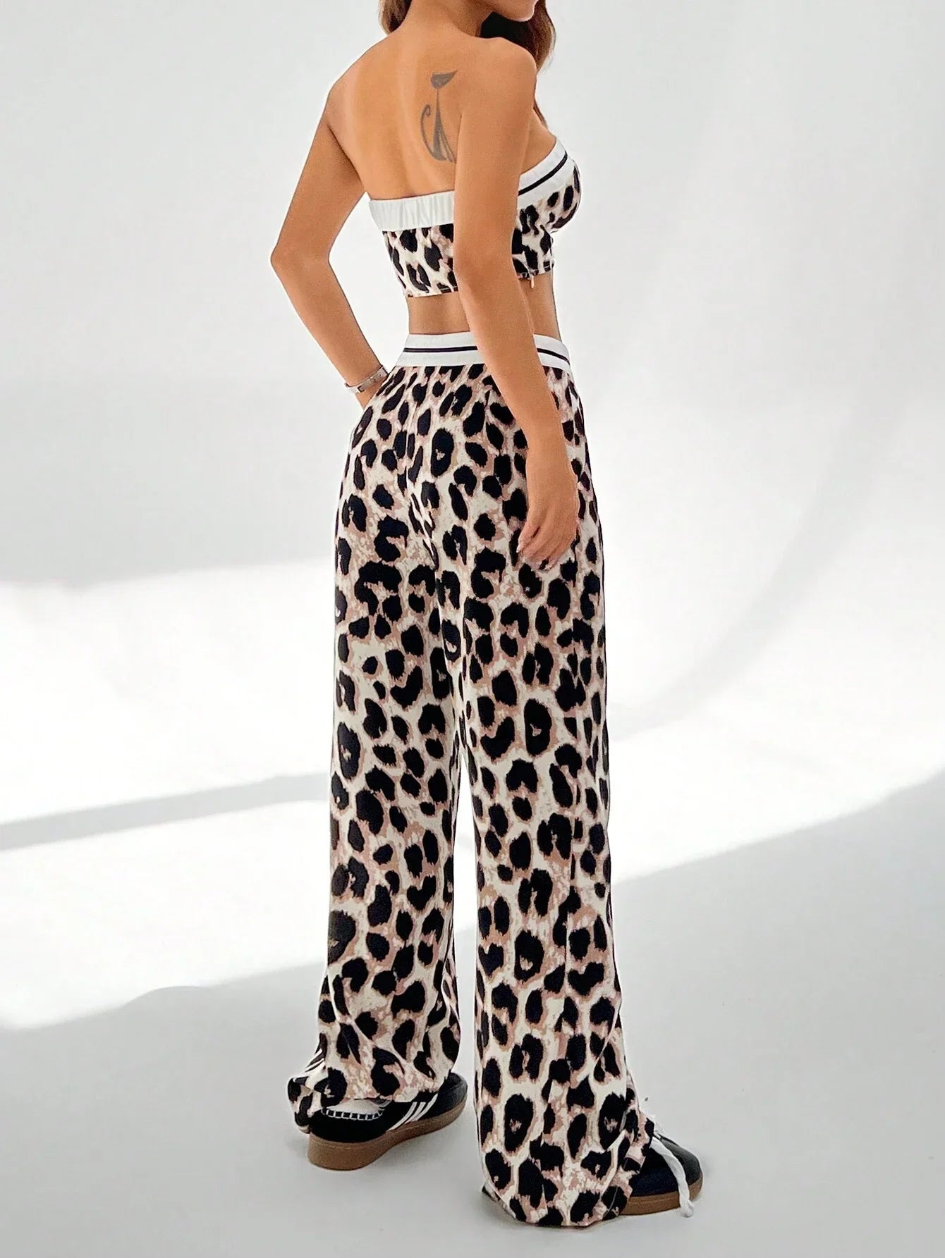 EZwear Colorblock Casual Two Piece Set shein