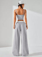 Coolane Women's Summer Casual Sport Knit Two Fake Pieces Tank Tops & Sweatpants shein