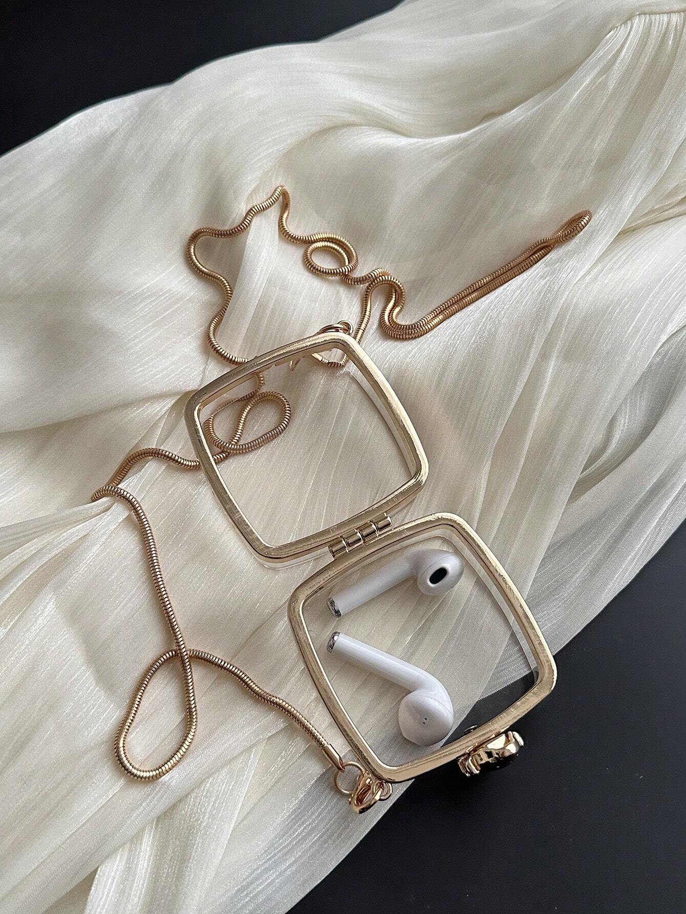 Mini Metallic Chain Box Bag, Funky, Punk & Bag For Street Wear shein