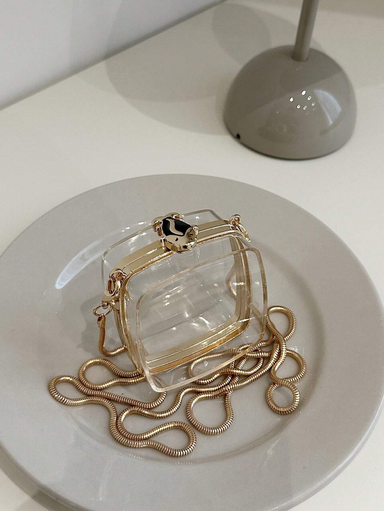 Mini Metallic Chain Box Bag, Funky, Punk & Bag For Street Wear shein