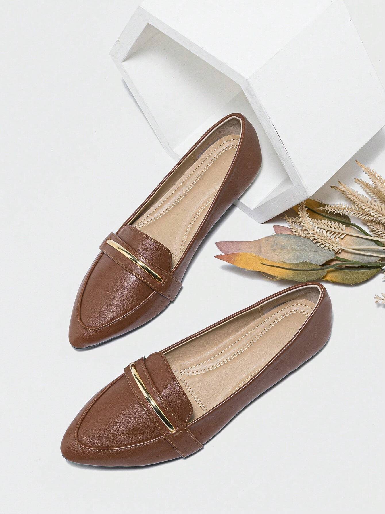 Women's Pointed Toe Ballet Flats shein