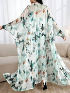 Modely Allover Print Tube Bodycon Dress & Open Front Coat shein