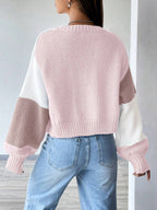 MOOSTA Loose-Fit Color-Block Slouchy Cardigan With Long Sleeves shein