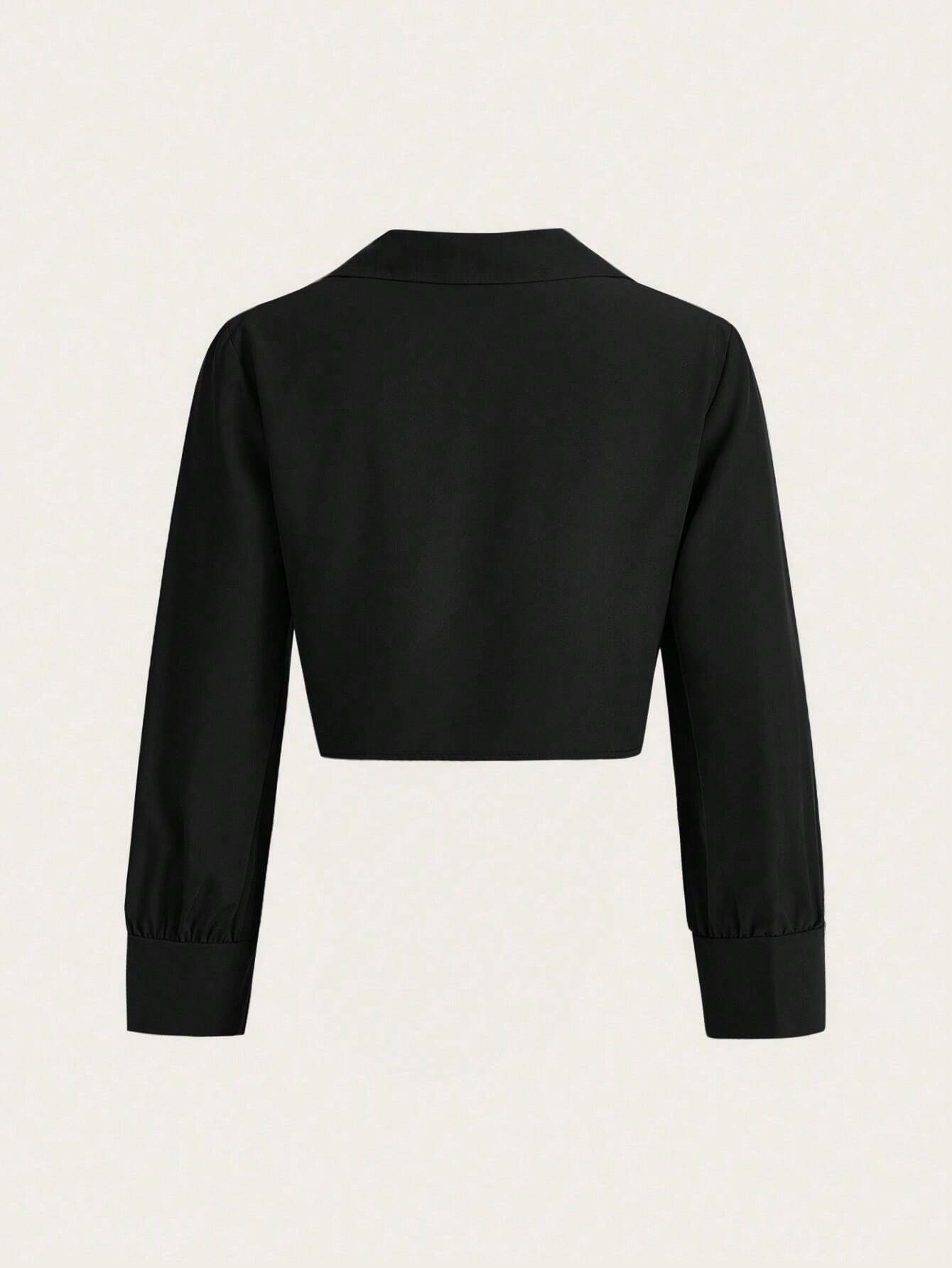 LUNE Women's V-Neck Buttoned Shirt With Circular Rings shein