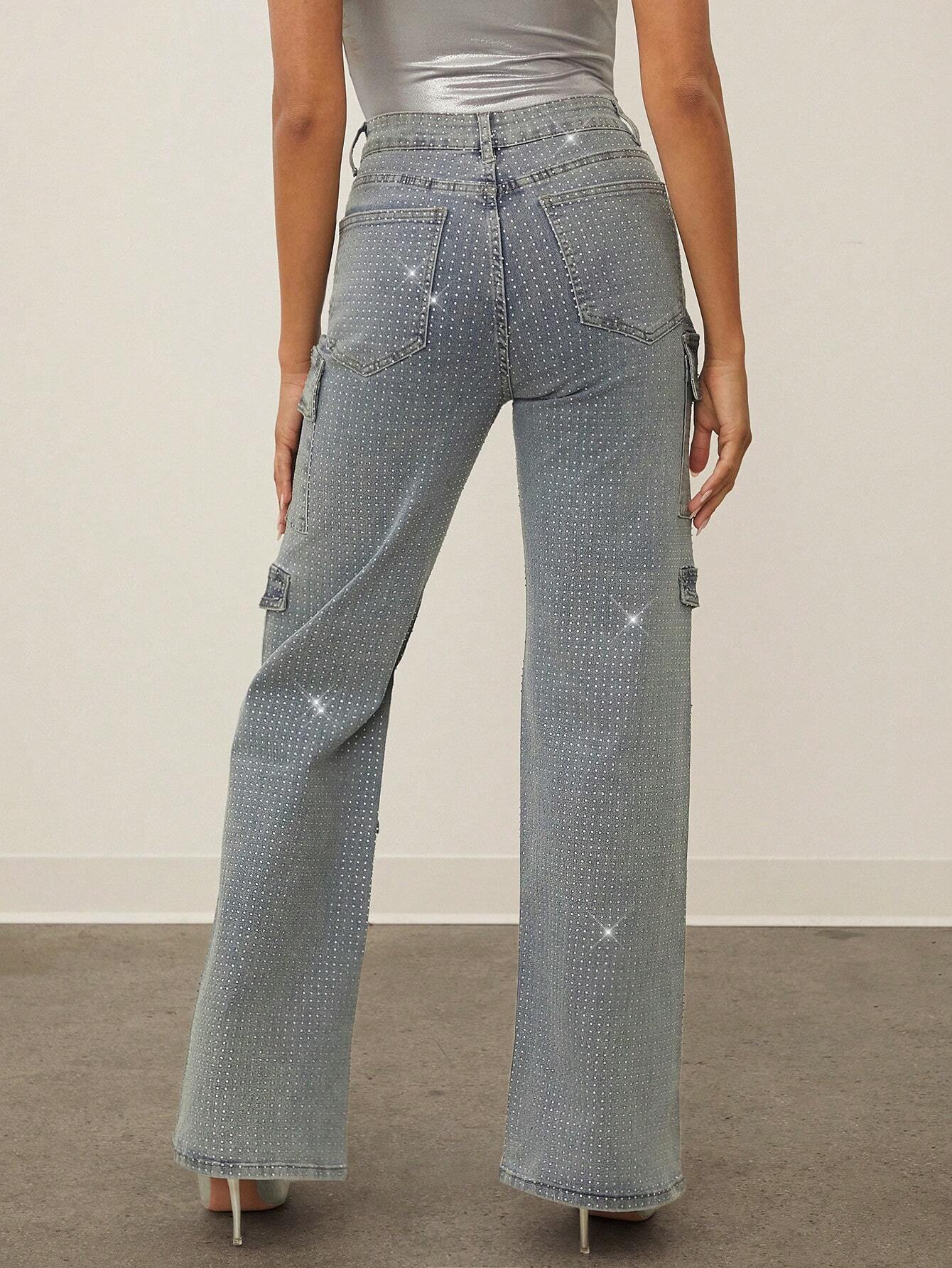 Haute Women's Flap Pocket Straight-Leg Jeans shein