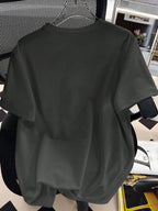 EZwear Oversized Casual Cherry Pattern Round Neck Short Sleeve T-Shirt shein