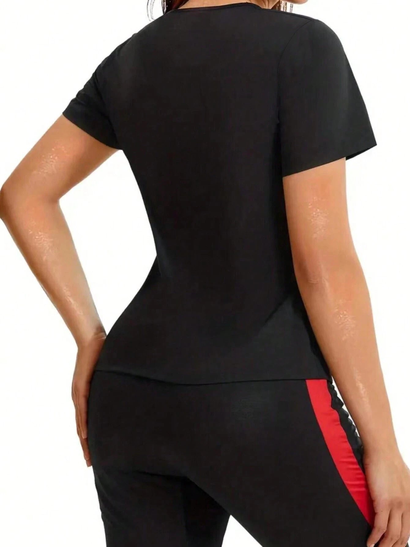 Women's Sweat Enhancing Workout Top Short Sleeve T-Shirt shein