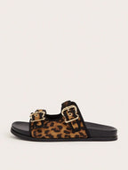 Metal Buckle Flat Sandals shein