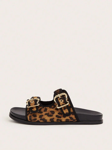 Metal Buckle Flat Sandals