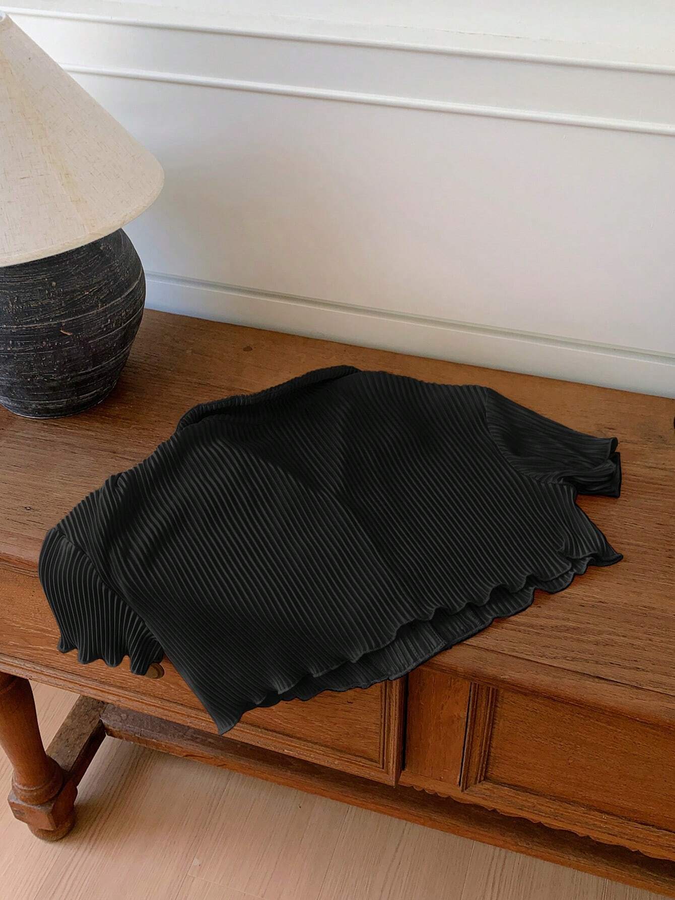 Y2K Style Short Cropped Pleated Shirt shein