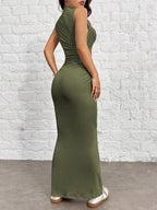 EZwear Black Knitted Slim Fit Women's Dress shein