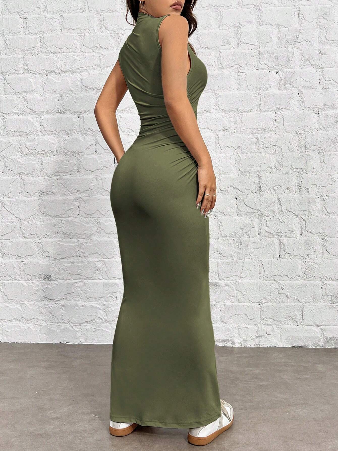 EZwear Black Knitted Slim Fit Women's Dress shein