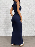 EZwear Black Knitted Slim Fit Women's Dress shein