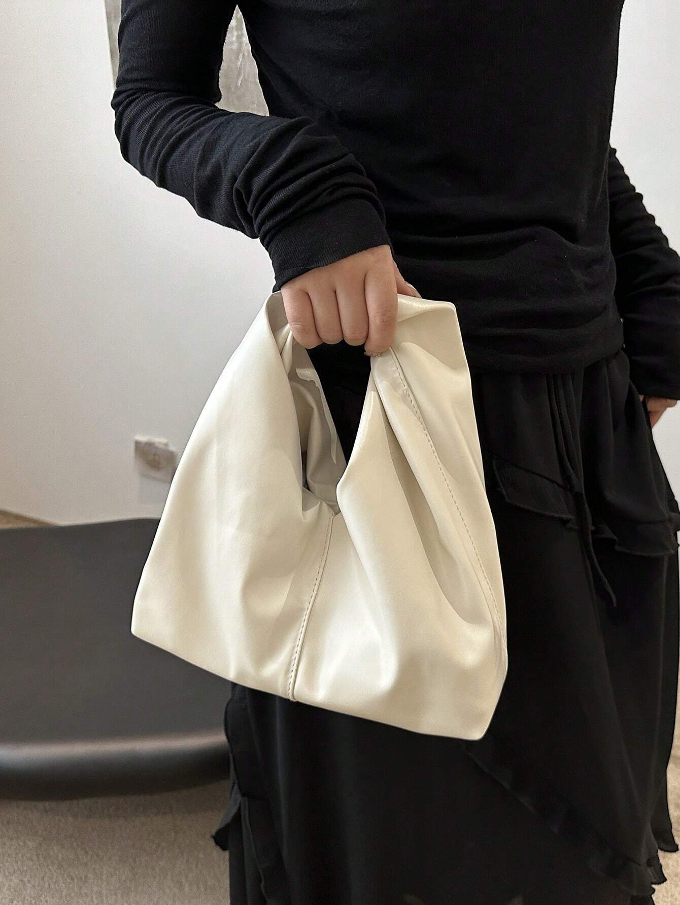 Fashionable & Versatile Solid Color New PU Shoulder Bag shein