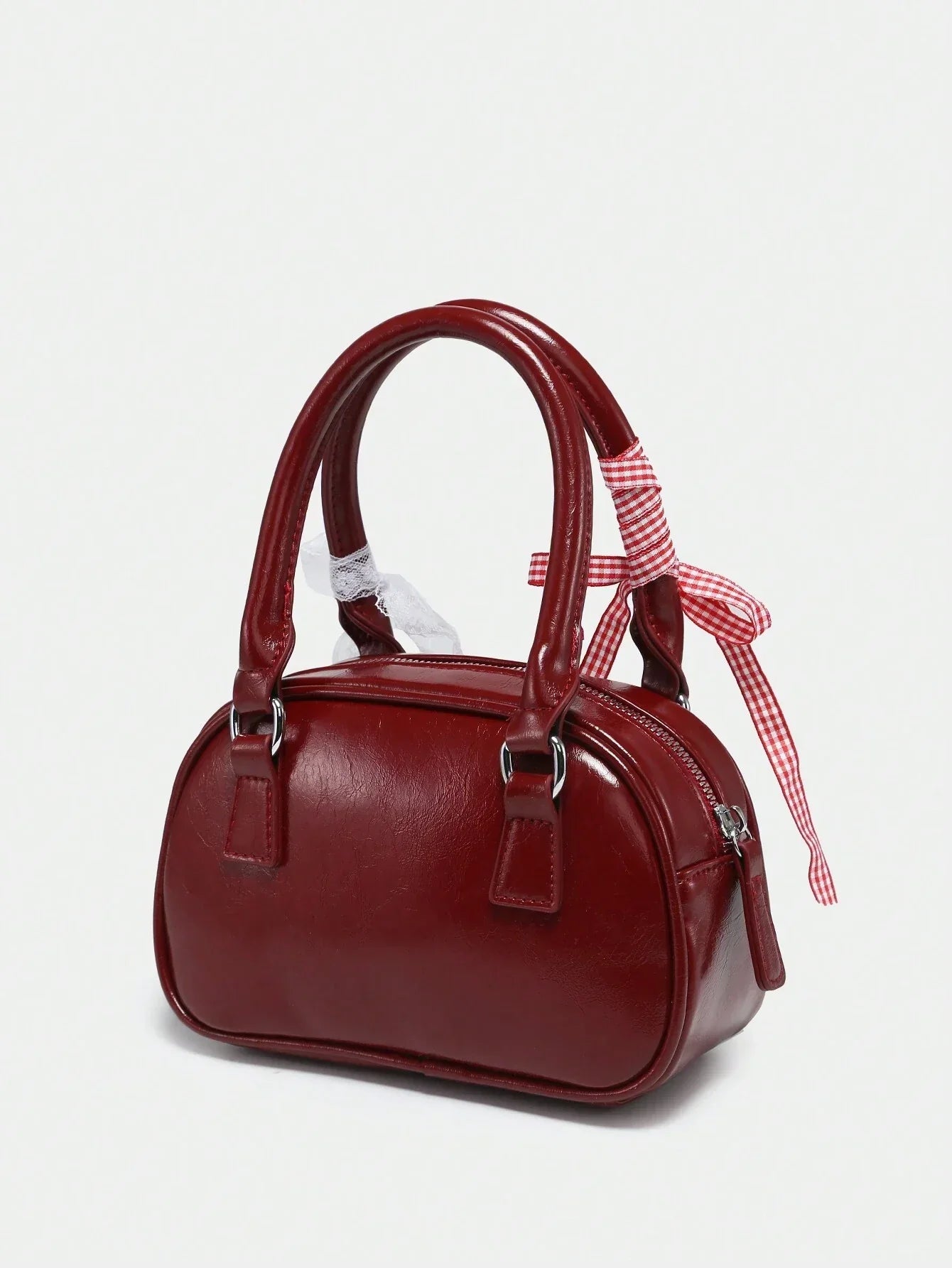 ROMWE Women's Cute Ballet Style Cherry Pearl & Bow Decor Mini Handbag shein