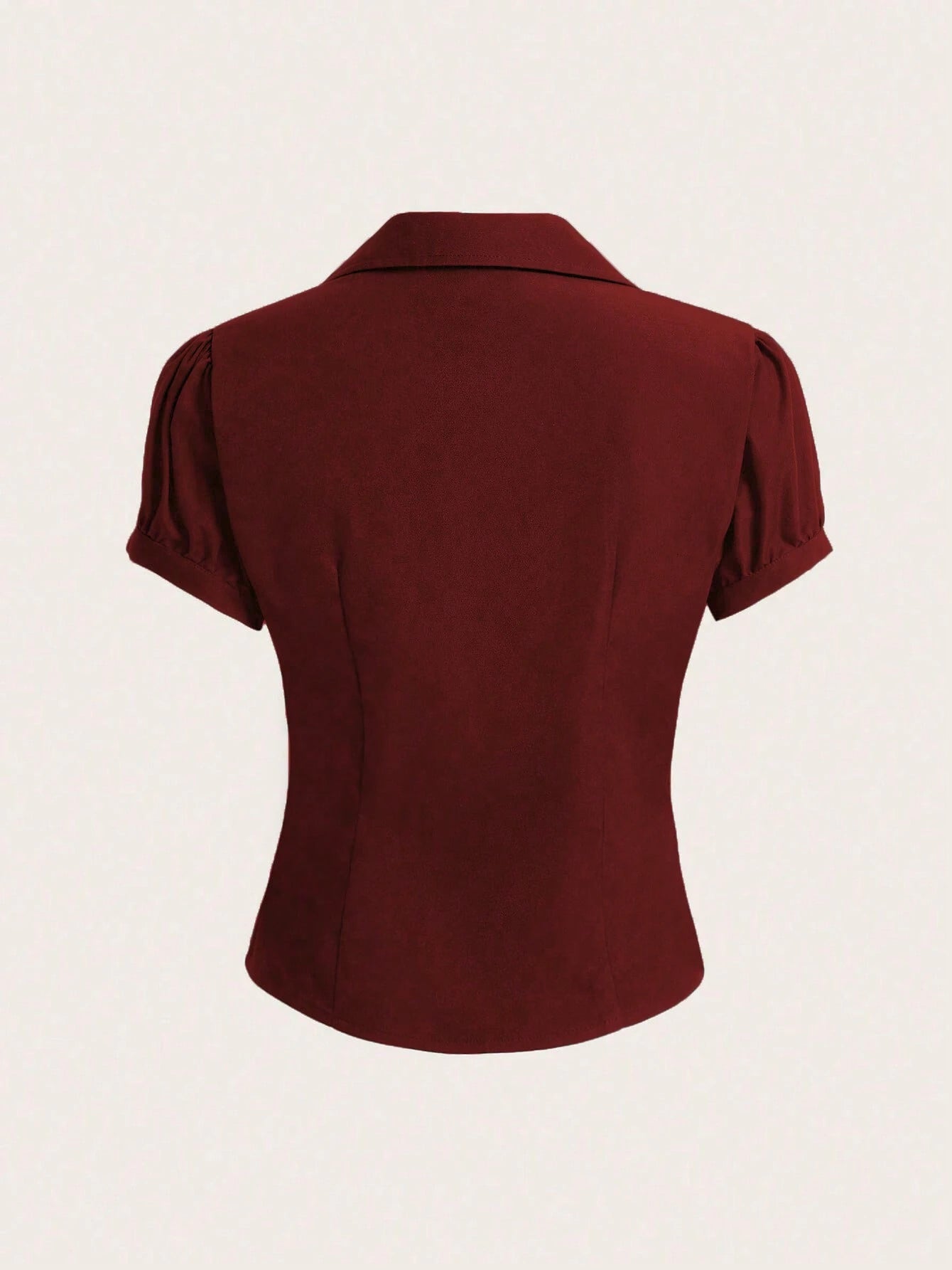 Sweetra V-Neck Ruched Cutout Waist Women's Short Sleeve Blouse shein