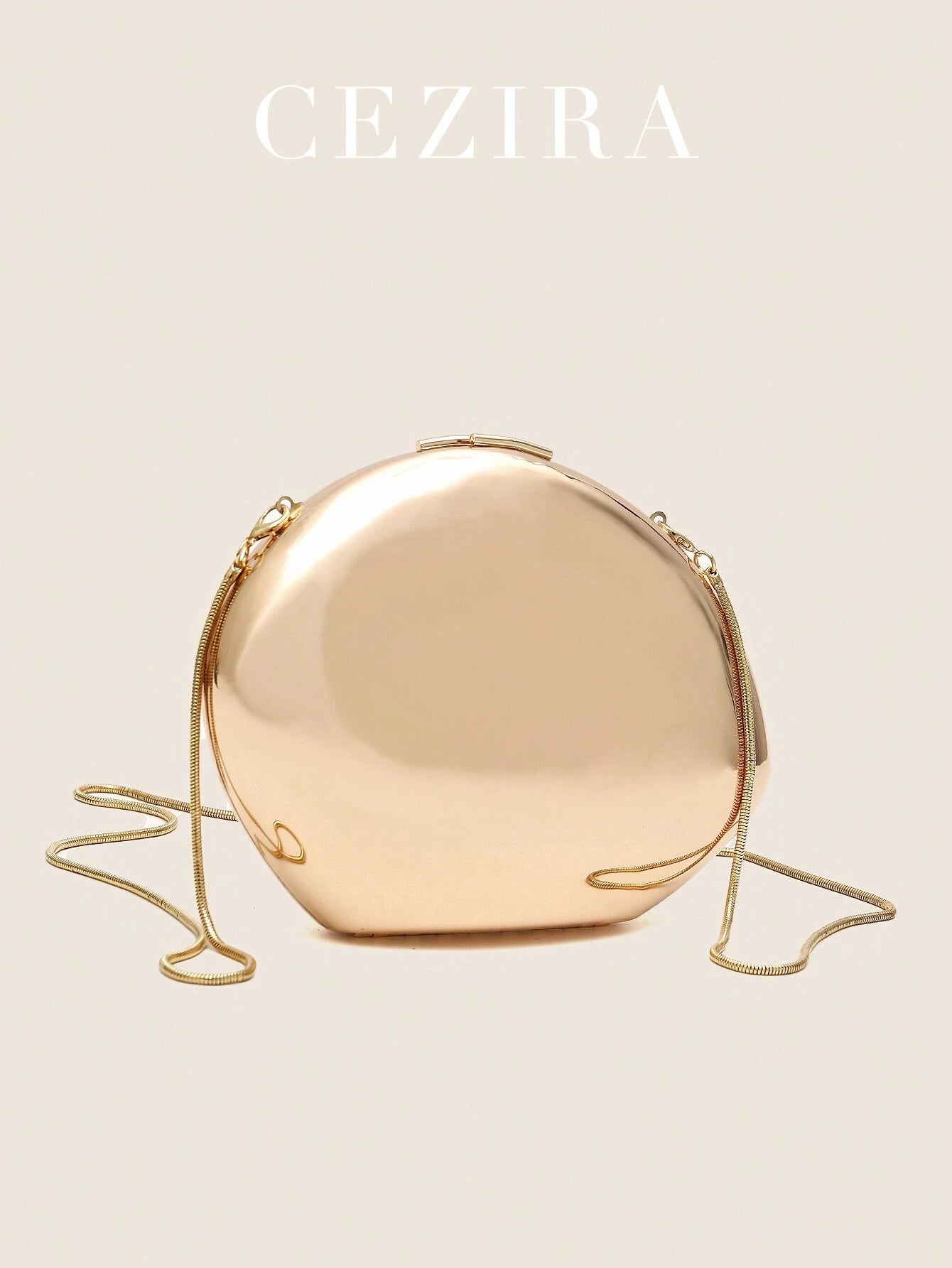 Luxury Exquisite Glossy Iron Metal Case Handbag Women Long Chain Evening Clutch Bag Portable Fits shein