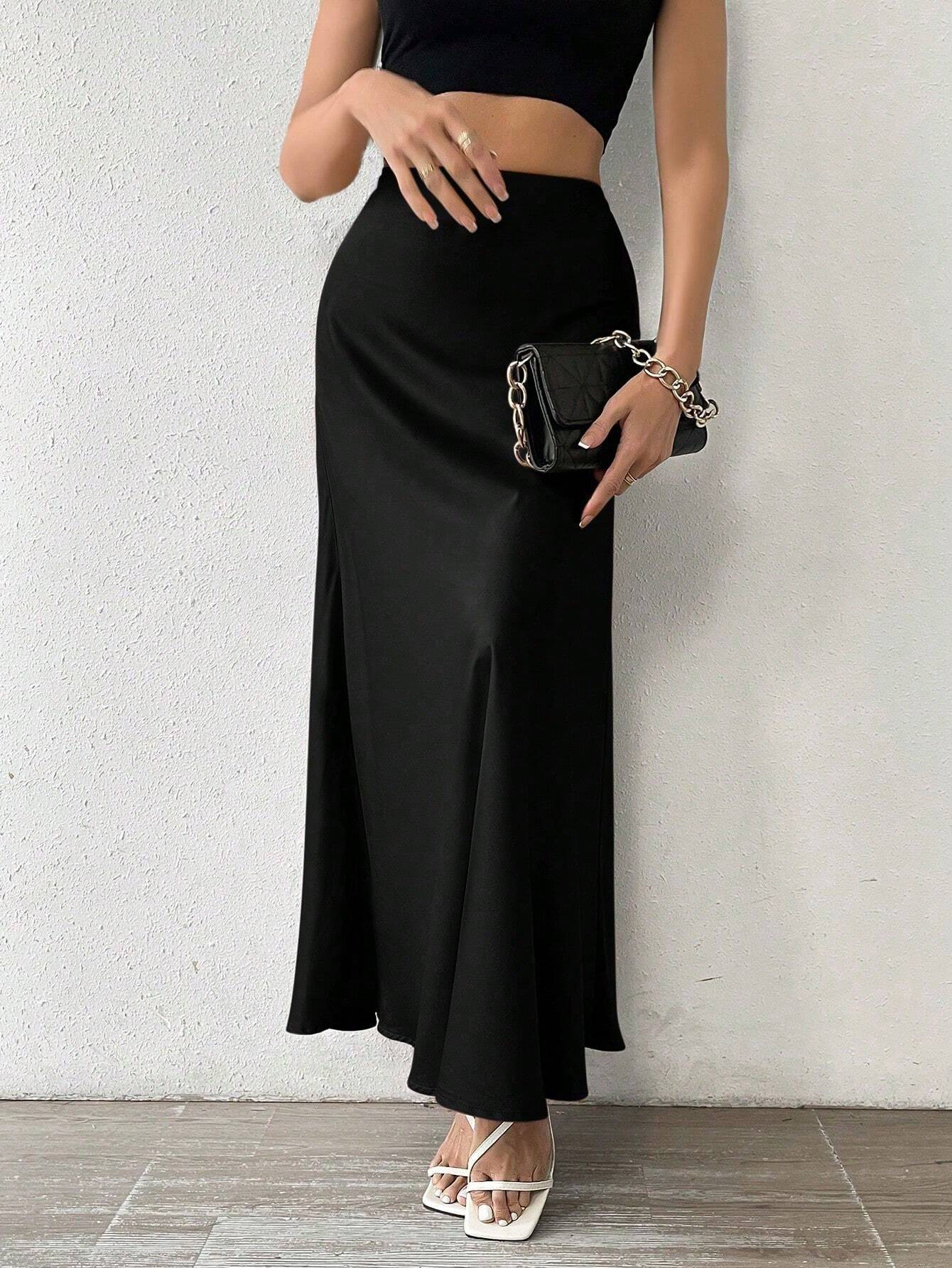 Tall Satin Mermaid-Style Maxi Skirt shein