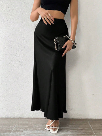 Tall Satin Mermaid-Style Maxi Skirt