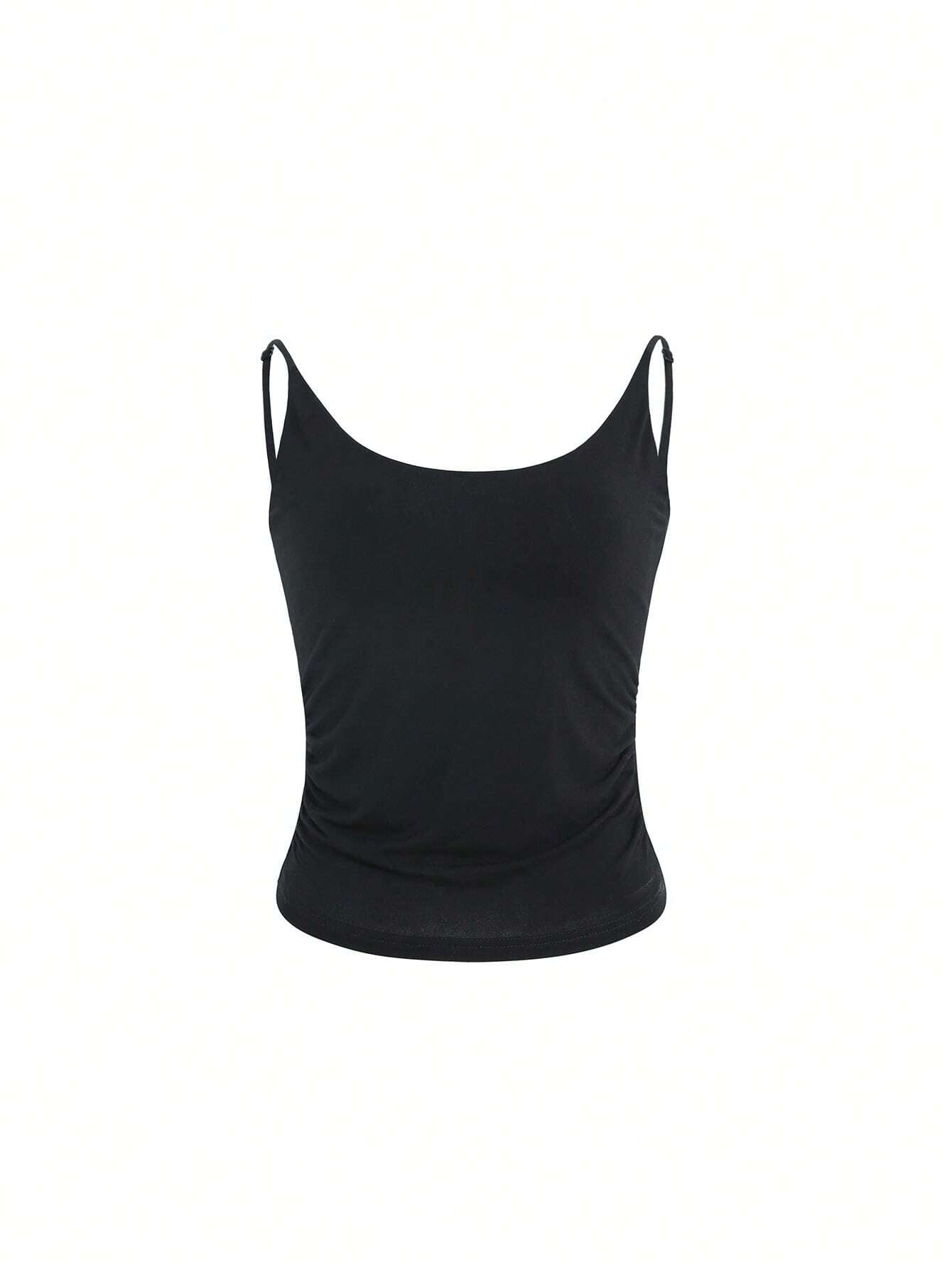 DAZY Women Solid Color Ruched Slim Fit Camisole Top shein