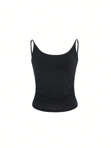 DAZY Women Solid Color Ruched Slim Fit Camisole Top