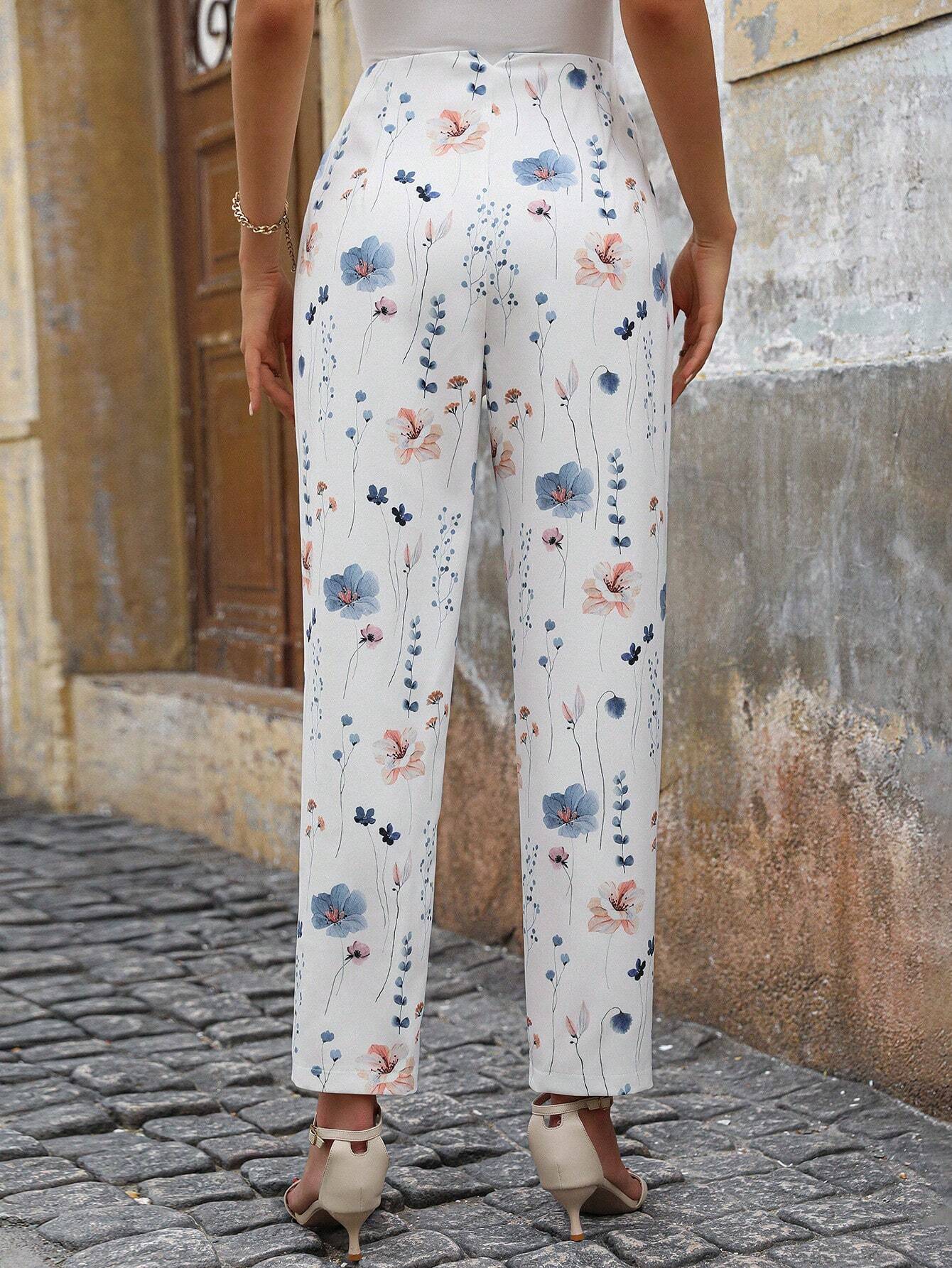 Essnce Plicated Detail Carrot Pants shein