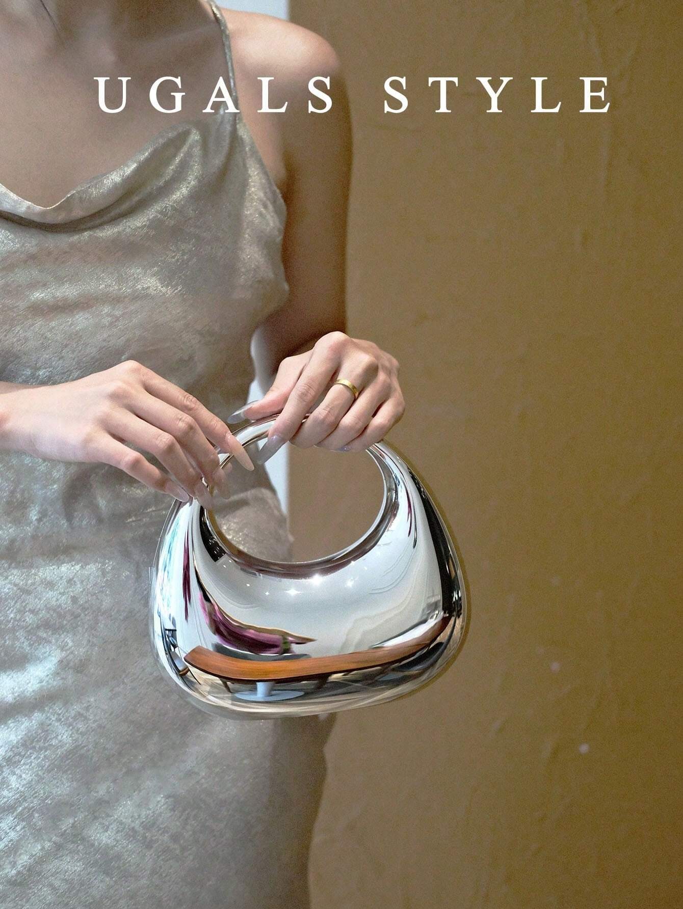 Luxury 2023 Women's Party Prom Crescent Clip Box Evening Clutch Acrylic Transparent Clutch Waterproof Crossbody Bag shein