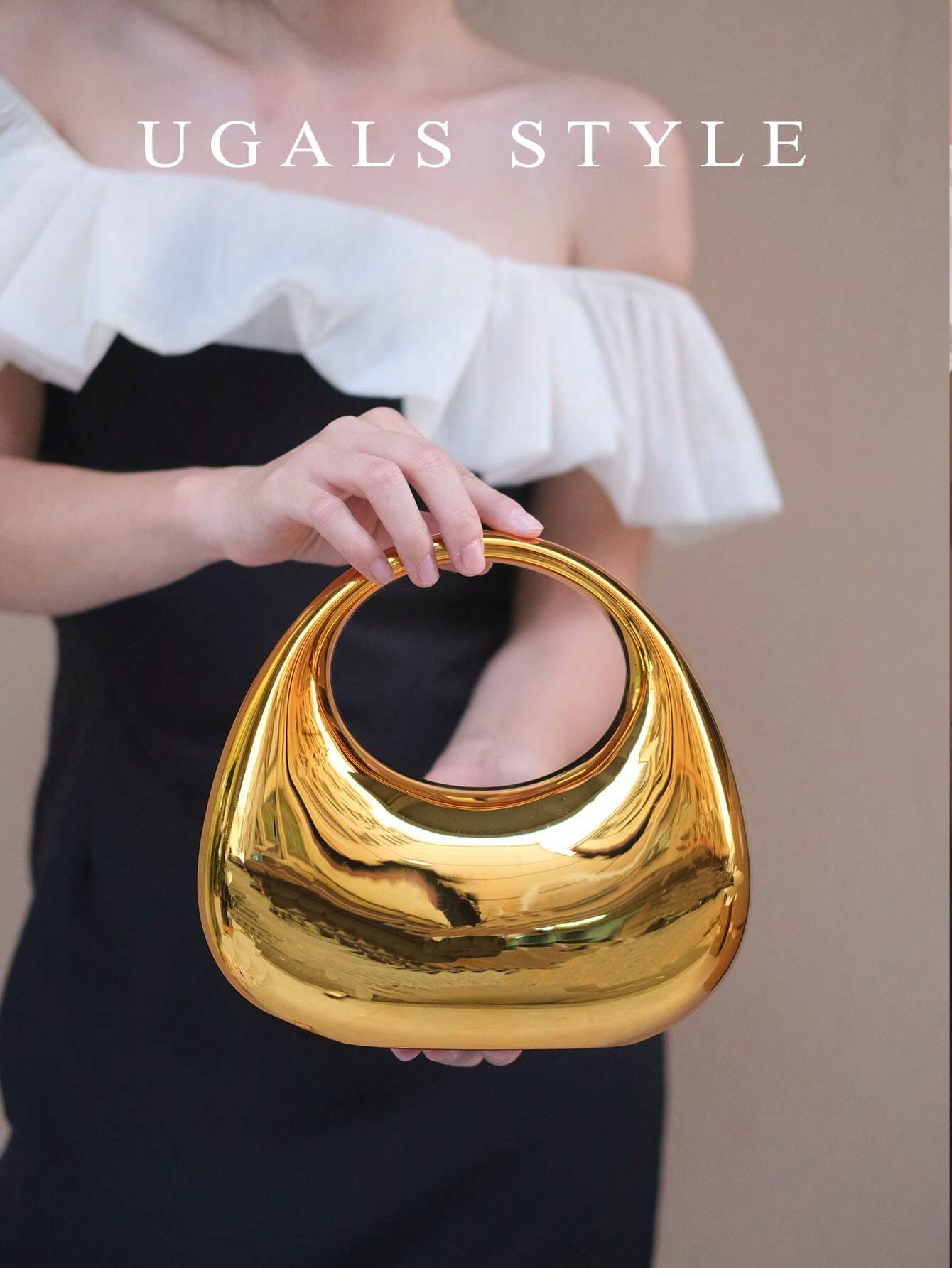 Luxury 2023 Women's Party Prom Crescent Clip Box Evening Clutch Acrylic Transparent Clutch Waterproof Crossbody Bag shein