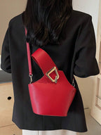 High Sense Bag Color Matching Handbag Cross-Body Bucket Bag shein