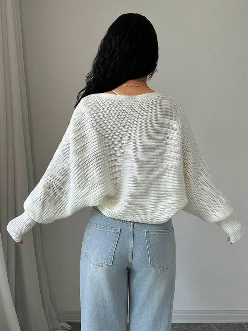 MOOSTA Plain Long Sleeve Minimalist Cropped Cardigan shein