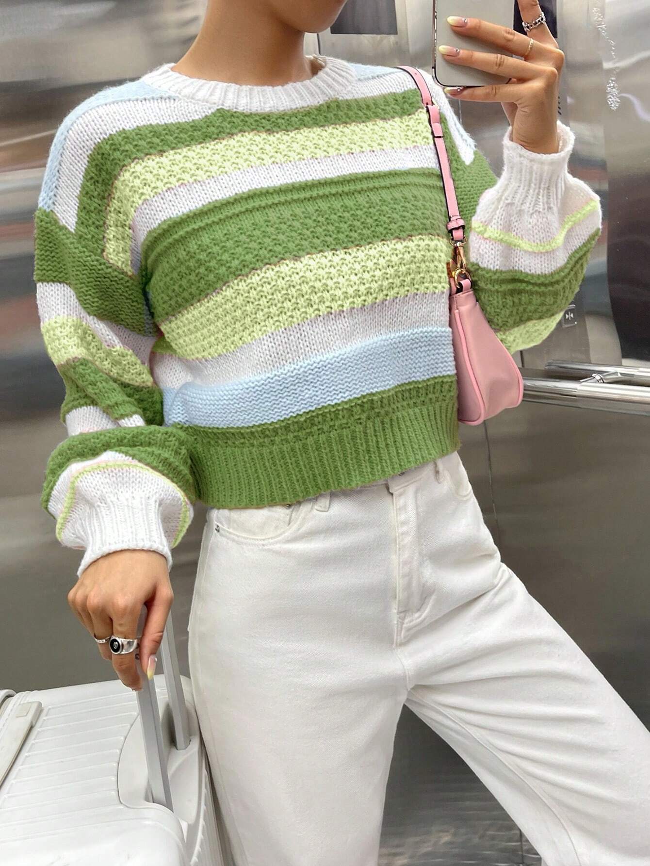 MOOSTA Colorblock Drop Shoulder Sweater shein
