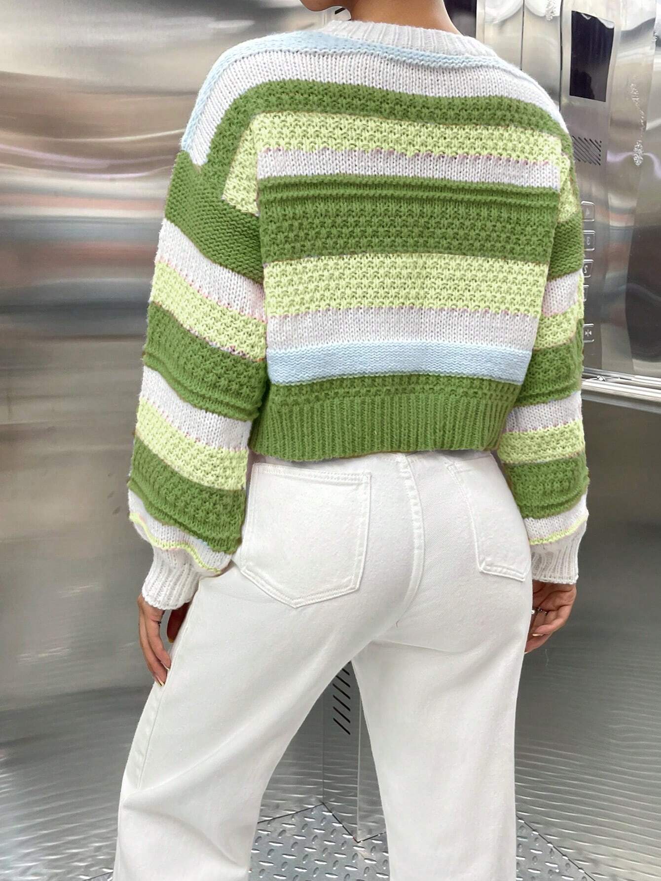 MOOSTA Colorblock Drop Shoulder Sweater shein
