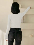 DAZY Women's Slim Fit High Neck T-Shirt shein