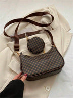 Geometric Print Hobo Bag Zipper With Coin Purse shein