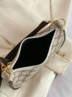 Geometric Print Hobo Bag Zipper With Coin Purse shein