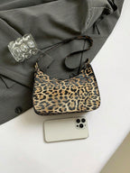 Fashion Women Handbag PU Leather Solid Color Casual Shoulder Bag With Texture shein