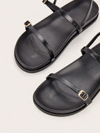 Metal Buckle Flat Sandals shein