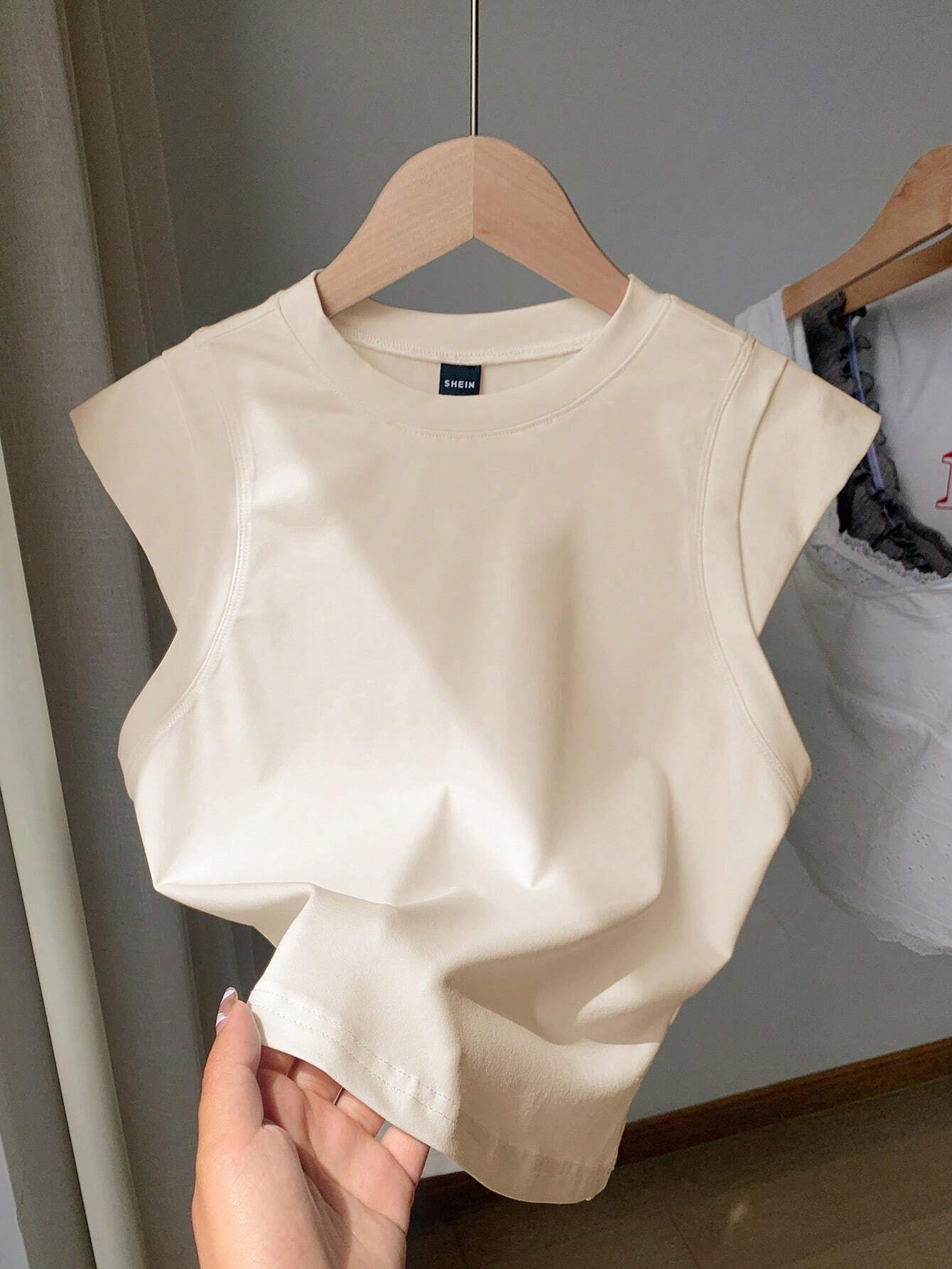 Comfortcana Women Casual Solid Color 2 In 1 T-Shirt shein