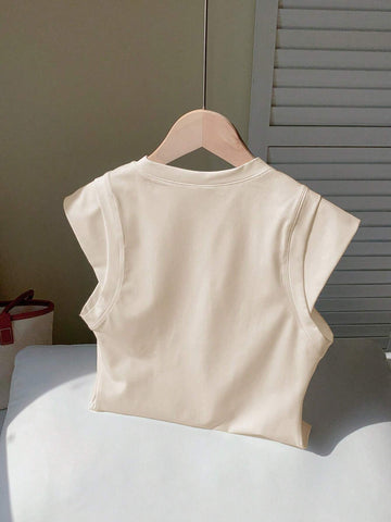 Comfortcana Women Casual Solid Color 2 In 1 T-Shirt