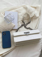 1pc Fashionable Crocodile Pattern Versatile Crossbody Bag With Chain Strap shein