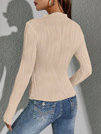 Siren Gaze Women Solid Color Daily Wear Lettuce Trim Tee shein