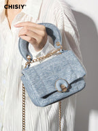 CHISIY CHISIY Handmade Brocade Chain Strap Detachable Adjustable Lightweight Fresh Casual Commute Women's Shoulder Bag shein
