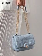 CHISIY CHISIY Handmade Brocade Chain Strap Detachable Adjustable Lightweight Fresh Casual Commute Women's Shoulder Bag shein