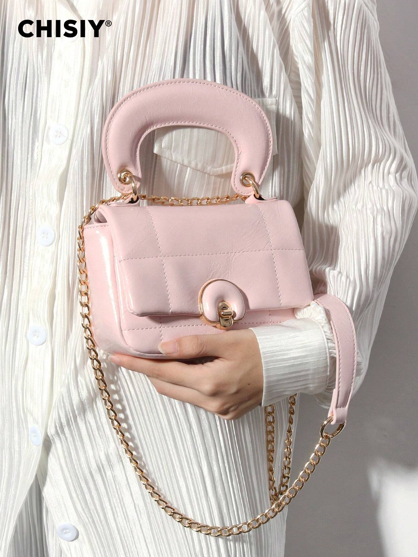 CHISIY CHISIY Handmade Brocade Chain Strap Detachable Adjustable Lightweight Fresh Casual Commute Women's Shoulder Bag shein