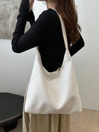 New Fashion All-Match Texture Solid Color PU Shoulder Bag shein