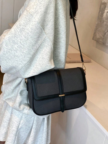Lightweight,Business Casual Vintage Design Flap Square Bag