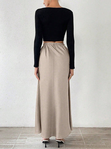 Tall Satin Mermaid-Style Maxi Skirt