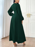Modely Women's Solid Color Simple Daily Long Sleeve Dress shein